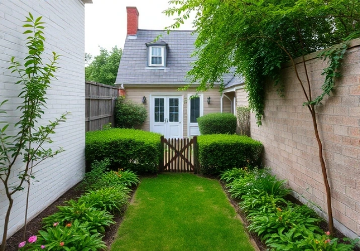 Une haie transversale qui divise le jardin en zones